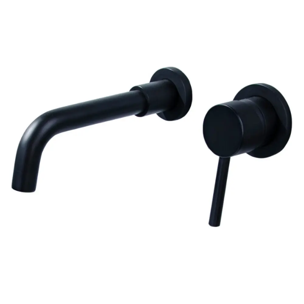 Wall Faucet Bathroom Black Sink Faucet Wall Mount Single Handle Wash Basin Mixer Tap