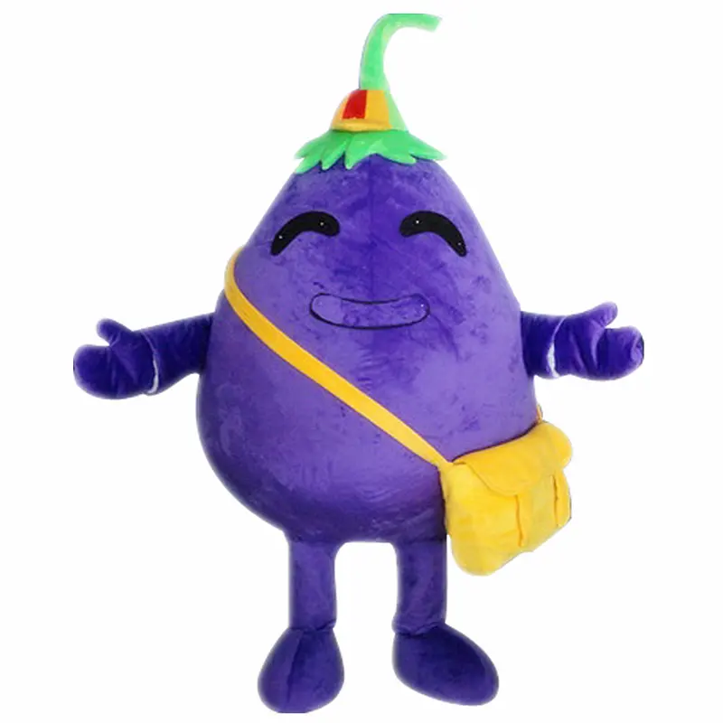 Sebze patlıcan maskot kostüm reklam için yetişkin patlıcan maskot kostüm