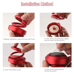 Ambientador de coche con diseño de OVNI giratorio de doble anillo, purificador de aire de Metal, difusor de fragancia, aceite esencial, caja de regalo de aromaterapia - Product Image 6