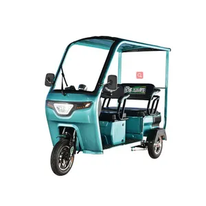 印度市场乘客人力车乘客Ebike自行车三轮Tuk Tuk待售带车顶电动三轮车