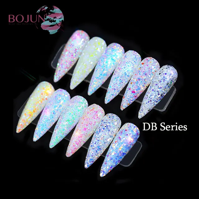 2020 Nail Glitter Sparkly Hexagon Kleurrijke Glitter Poeder Transparante Regenboog Glitter Nail Pailletten