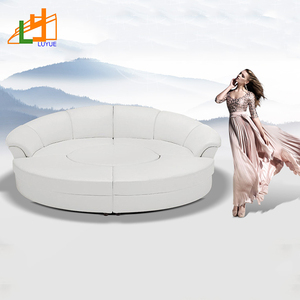 Prezzo di fabbrica <span class=keywords><strong>bianco</strong></span> <span class=keywords><strong>nero</strong></span> rotondo divano letto in vera pelle sezionale divano spugna di riempimento per mobili per la casa <span class=keywords><strong>soggiorno</strong></span> per la vendita - Product Image 4