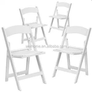 Direto da fábrica De Resina Plástica Cadeira Wimbledon/Casamento Branco Cadeira Dobrável
