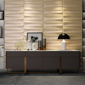 Arte de la pared Textura Casa moderna Decoración 3D Panel de pared de cuero Hacer máquina - Product Image 4