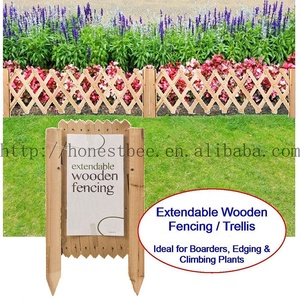 Extendable Garden Lawn <strong>Edging</strong> Wood <strong>Wooden</strong> Trellis Fence Panel <strong>Border</strong> Expanding - Product Image 2