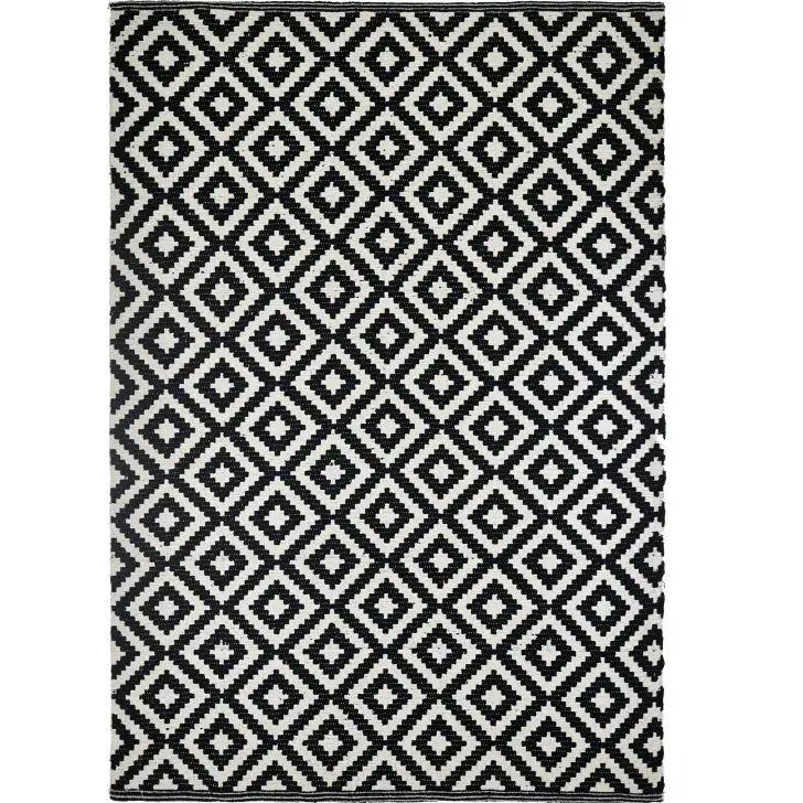 Tapis géométrique treillis tapis diamant noir blanc et moderne tapis tapis