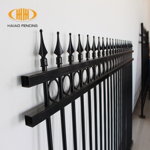 8ft uzunluk 6ft yükseklik siyah galvanizli çelik çit panelleri/siyah alüminyum çit paneli - Product Image 3