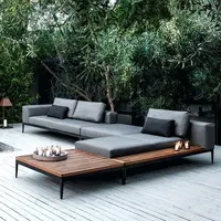 حار بيع الحديثة الباحة أريكة الأثاث خشب الساج أريكة في الهواء الطلق للماء حديقة مجموعة
