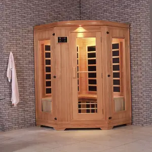 Licht golf infrarood sauna's I-004 Westerse stijl infrarood sauna 2 personen ver infrarood sauna cabine ver infrarood kamers