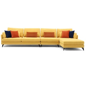 2025 bel ensemble de canapé sectionnel modulaire en tissu jaune de style moderne <span class=keywords><strong>Design</strong></span> européen pour canapé de salon ou d'appartement