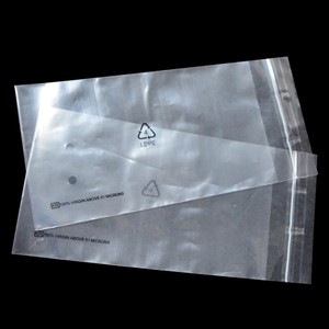 Custom Sizer Accepted Clear LDPE Poly Bag with Suffocation Warning Plastic <strong>Polybag</strong> with Adhesive Peel and Seal Recyclable - Product Image 2