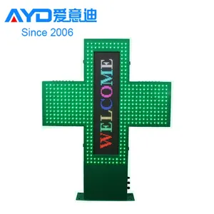 80*80cm Program LED Pharmacy Cross Sign Outdoor LED Screen Farmacy Shop LED Open Sign LED Displays Panels