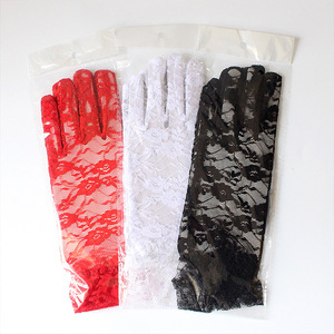 Go Party Hot Summer Wedding Bridal Bride Gloves 6 Colors Sexy Black & White Lace Driver Gloves & Mittens - Product Image 6