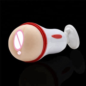 Doble Canal Vagina Artificial coño Anal vibrador masturbador Copa con succión máquina del sexo - Product Image 3