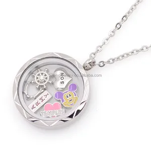 New arrival stainless steel waterproof pendant locket,screw engraved triangle floating memory locket jewelry