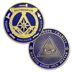 고품질 주문 금속 masonic Freemasonry 기념품 동전