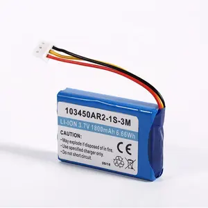 Bộ Pin Li-Ion Có Thể Sạc Phẳng 103450 3.7V 1800MAh Cho Thiết Bị Câu Cá