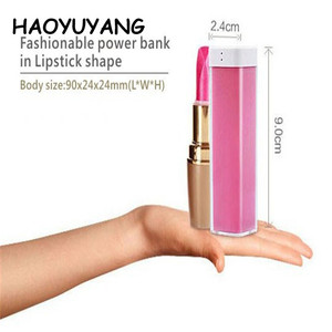 USB 2600mAh rouge à lèvres Mobile Power Bank <span class=keywords><strong>18650</strong></span> téléphone portable rouge à lèvres Powerbank chargeur de batterie de téléphone portable - Product Image 2