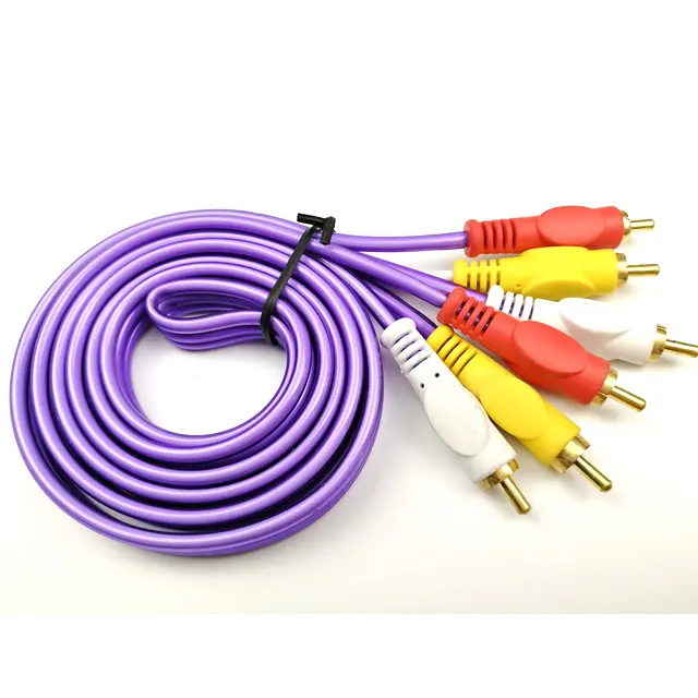 Customs colorful Fish eyes 3rca male to 3rca male cables