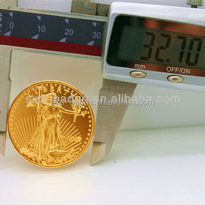Moneda revestida de lingote de oro 999 de 1 oz, monedas de oro de metal de tungsteno de 24K puro hecho en China - Product Image 4