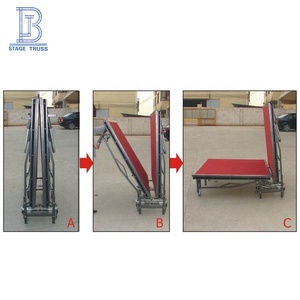 Trong nhà khách sạn sang trọng kim loại di động gấp có thể gập lại di động di động sân khấu với thảm Bảng điều chỉnh - Product Image 4