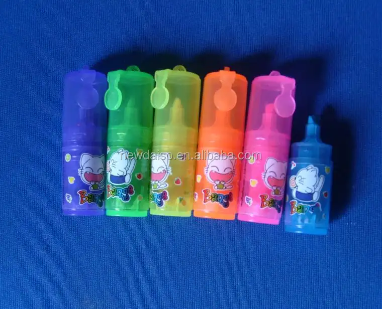 mini roll barrel transparent customized highlighter pen MINI highlight marker easy to carry