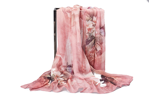 Écharpes et foulards <span class=keywords><strong>en</strong></span> organza à motif de lotus double face, <span class=keywords><strong>en</strong></span> <span class=keywords><strong>soie</strong></span> de chiffon <span class=keywords><strong>sauvage</strong></span>, élégants - Product Image 3