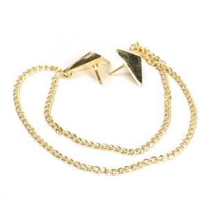 Hot Spike <strong>Stud</strong> <strong>Blouse</strong> Shirts Collar Neck Tip Brooch Pin Chain Punk - Product Image 2