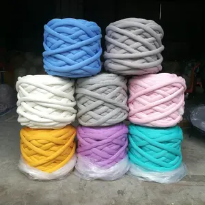 3センチメートルChunky Vegan Braid Machine Washable Cotton Tube YarnためArm Knitting