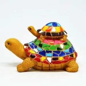 3D Handgemaakte Mozaïek Dier Standbeeld Poly Hars Zee Schildpad Beeldje voor Home Decor