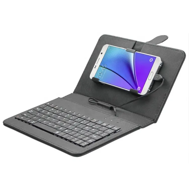 10.1 ''USB Klavye ile Deri Kılıf, 10.1" kablolu tablet klavye kılıf standı ile