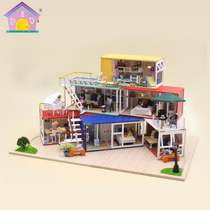 <span class=keywords><strong>Casa</strong></span> de muñecas con contenedor de 3 niveles para niños, <span class=keywords><strong>casa</strong></span> de juguete con muebles completos, gran oferta, <span class=keywords><strong>2019</strong></span> - Product Image 2