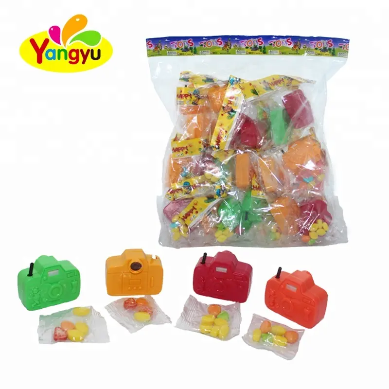 Cámara de juguete de plástico con dulces