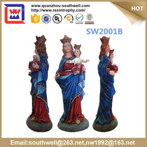 Vente chaude religieux vierge marie figurines et résine vierge marie monther avec bébé statue pour eglise décoration - Product Image 1