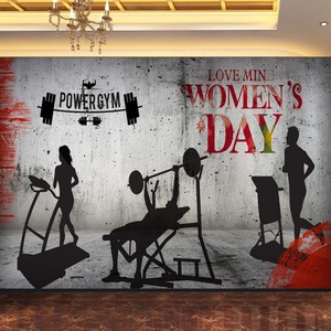 <span class=keywords><strong>Papier</strong></span> <span class=keywords><strong>peint</strong></span> en plastique avec silhouette <span class=keywords><strong>de</strong></span> musculation pour la décoration intérieure - Product Image 2