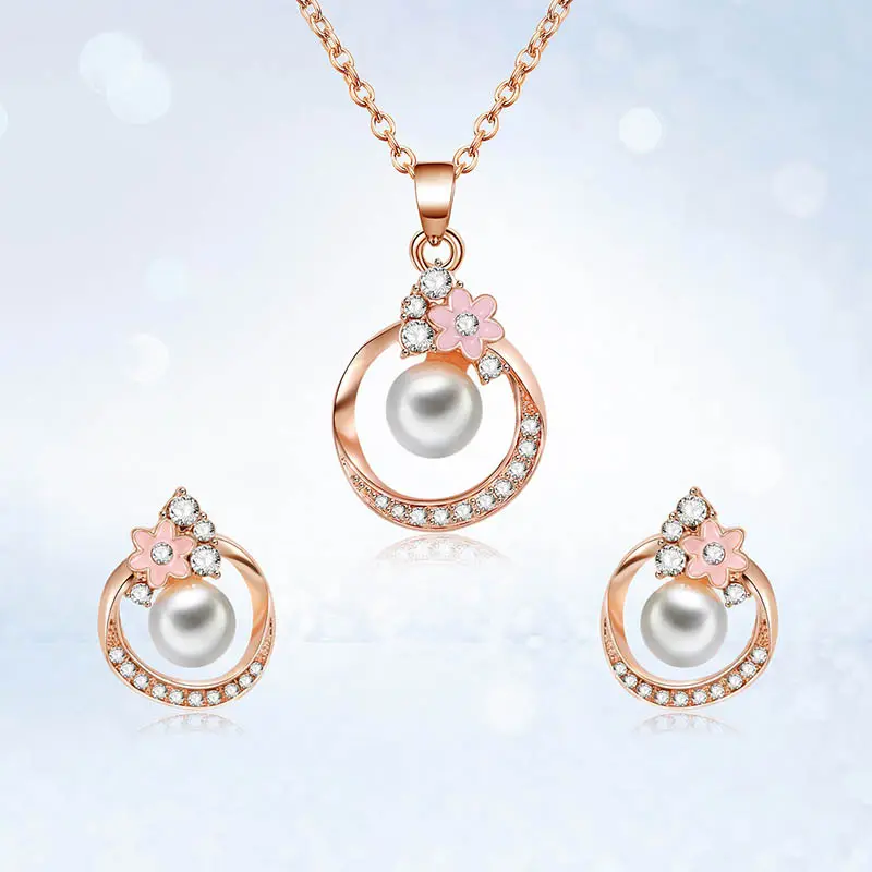 Bridal jewellery dubai jewellery, heart shape jewelry sets artificial jewellery, custom jewelry set necklace earrings with pearl