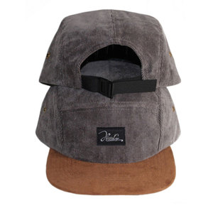 <span class=keywords><strong>Custom</strong></span> 5 Panel Camp Cap Hoed Suède Rand Effen Blanco Corduroy Hoed - Product Image 2