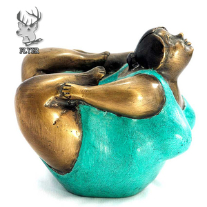 Nouveau produit sculpture en métal moulé sculpture en bronze sculpture <span class=keywords><strong>yoga</strong></span> fat lady à vendre - Product Image 6