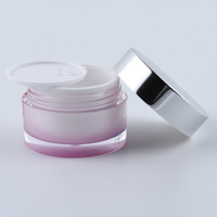 Pot rond en acrylique avec couvercle en aluminium, pot vide pour crème cosmétique 5g 15g 30g 50g 100g