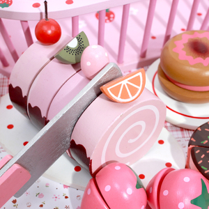 Birthday <strong>Wooden</strong> <strong>Cake</strong> Pretend <strong>Toy</strong>/kids Kitchen Set <strong>Toy</strong> Pretend Play - Product Image 3