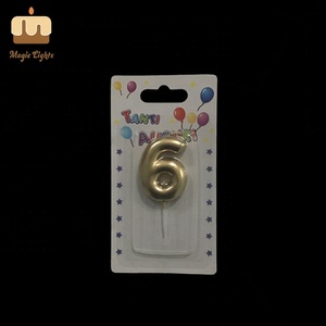 Bougies d'or de numéro d'anniversaire de cire de paraffine 100% finement traitées - Product Image 1