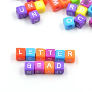 Mix renk akrilik mektup numarası boncuk yuvarlak Spacer konfeksiyon boncuk karalama defteri taşlar takı yapımı için zanaat dekorasyon