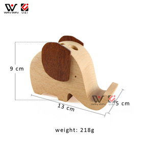 बहु-कार्यात्मक लकड़ी हाथी कलम पेंसिल के साथ कप धारक कंटेनर फोन धारक - Product Image 1