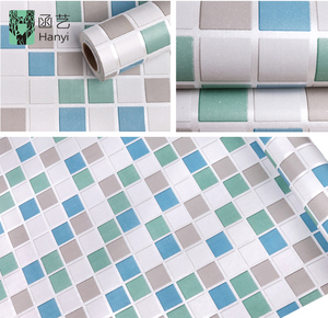 Impermeabile mosaico di stile 3d carta da parati per il bagno, cucina adesivo carta da parati