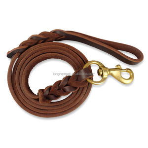 Luxuriöse Lederleine für Rottweiler, Mastiff und Pitbull – Geflochtene Echtleder-Hundeleine - Product Image 5