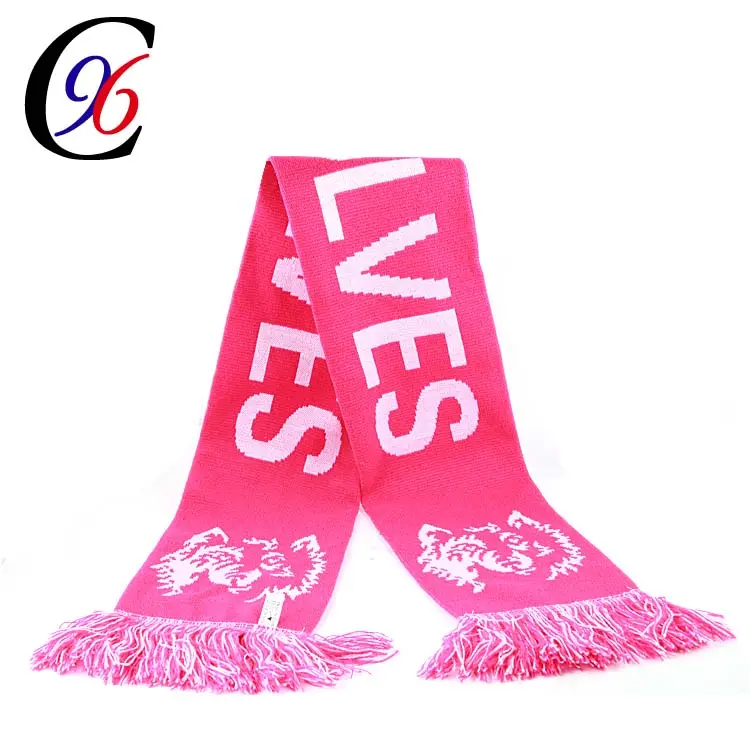 Chengxing бренд пользовательские дизайн футбол вентиляторы машина жаккардовые тканые шарфы для женщин
