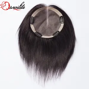 15*15Cm Full Mono Cơ Sở 100% Human Hair Topper Toupee Topper Hairpiece Top Piece Cho Phụ Nữ