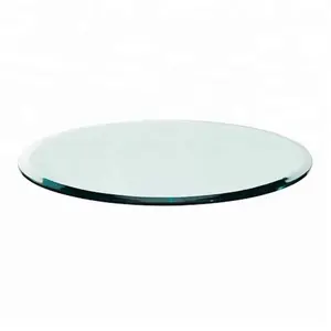 10mm kalın parlatma temizle temperli yuvarlak sertleştirilmiş cam masa üstü