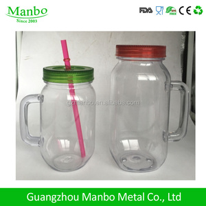 Nhà Máy Tùy Chỉnh Bóng BPA Free Nhựa <span class=keywords><strong>Mason</strong></span> Jar Với Xử Lý Và Nắp Đậy - Product Image 2