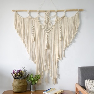 HW027, superventas, macramé anudado a mano, pared colgante, espiga de madera de algodón, decoración, macramé grande, tejido, tapiz colgante de pared - Product Image 5